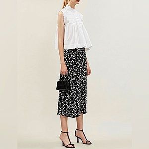 DIANE VON FURSTENBERG  Mae Heart-print Crepe Midi Skirt In Heart Garden Black